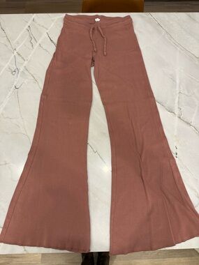 Urban Outfitters Rust Knit Flare Drawstring Pants